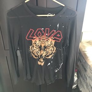 NWOT Chaser Distressed Longsleeve Tee